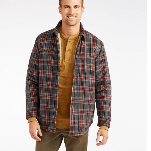 L.L. Bean Other - L.L. BEAN | Mens Sherpa-Lined Plaid Shirt Jacket